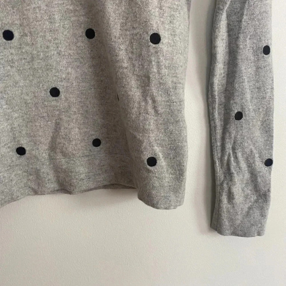 J. Crew Gray Polka Dot Merino Wool Blend Sweater - Picture 4 of 8